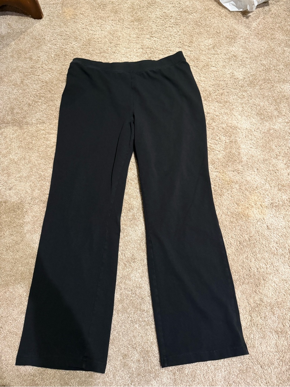 L.L. Bean Black Pull On Knit Pants Large Regular